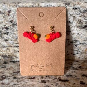 Red Truck Fall Pumpkin Polymer Clay Earrings